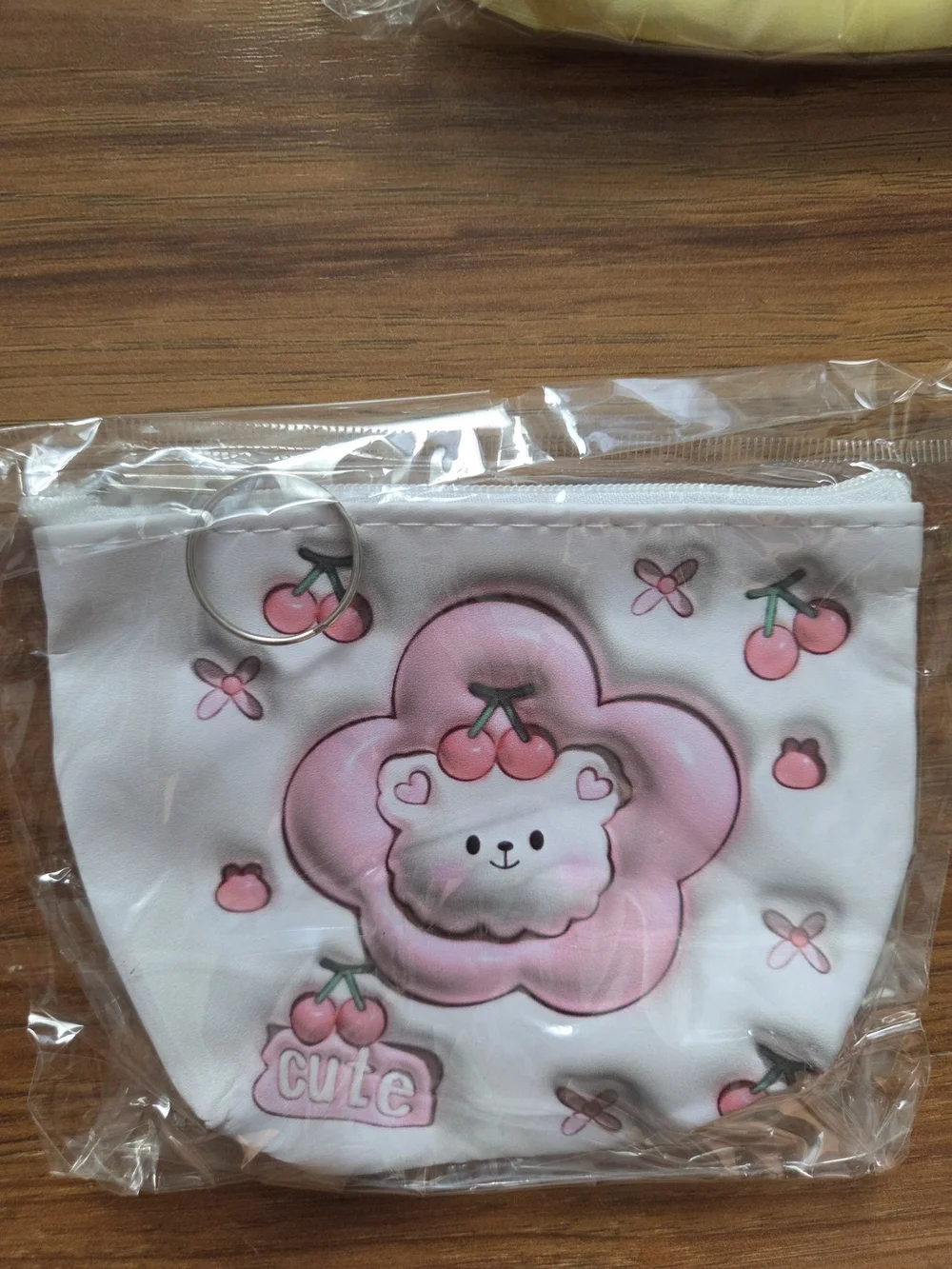 Set of 7 Kawaii PVC Zipper Coin Purse Keychain Pouches Cute Bunny Bear Wallets